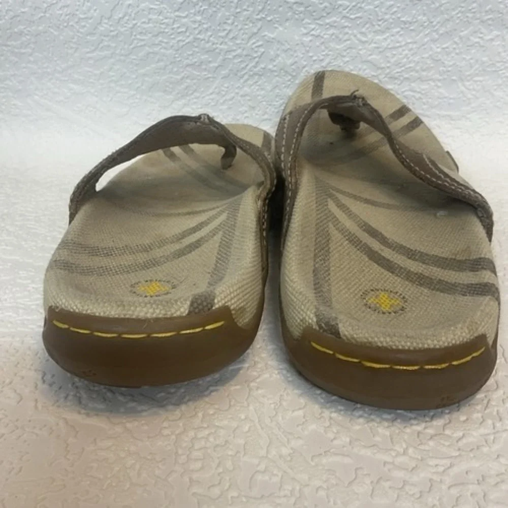 VTG Dr. Martins Lucio Brown Flip Flop Sandals Unisex M9/W10 China Leather/Canvas